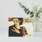 Carte Postale Egon Schiele - Autoportrait avec Vase Noir (Debout devant)