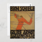 Carte Postale Egon Schiele - Autoportrait comme Saint Sébastien (Devant / Derrière)