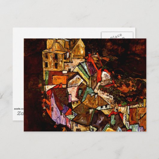 Carte Postale Egon Schiele - Bordure de la ville (Devant / Derrière)