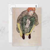 Carte Postale Egon Schiele - Chiffre de crouching (Valerie Neuzi (Devant / Derrière)