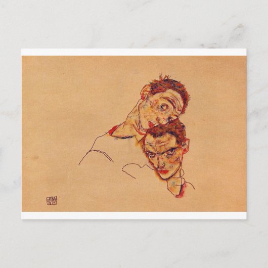 Carte Postale Egon Schiele - Double Autoportrait (Devant)