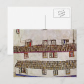 Carte Postale Egon Schiele - Fenêtres (façade d'une maison) (Devant / Derrière)