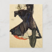Carte Postale Egon Schiele - Fille en robe bleue (Devant)
