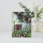 Carte Postale Egon Schiele-House avec baie vitrée dans le jardin (Debout devant)