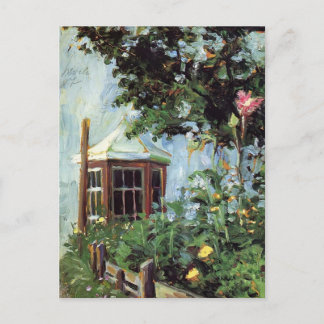 Carte Postale Egon Schiele-House avec baie vitrée dans le jardin
