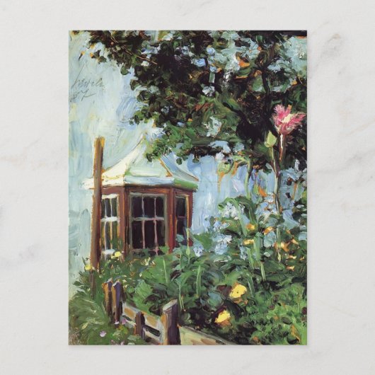 Carte Postale Egon Schiele-House avec baie vitrée dans le jardin (Devant)