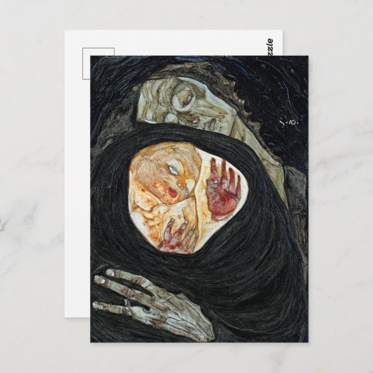 Carte Postale Egon Schiele Mère morte I (Devant / Derrière)