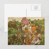 Carte Postale Egon Schiele - Paysage à Krumau (Devant / Derrière)