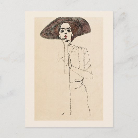 CARTE POSTALE : EGON SCHIELE : PORTRAIT DE FEMME 1 (Devant)