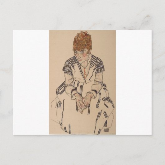 Carte Postale Egon Schiele - Soeur d'artiste en droit (Devant)