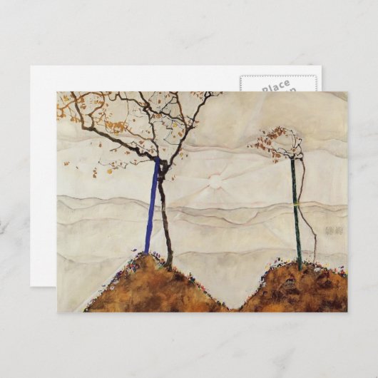 Carte Postale Egon Schiele - Soleil d'automne (Devant / Derrière)