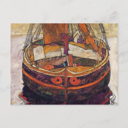 Carte Postale Egon Schiele- Trieste Bateau de pêche (Devant)