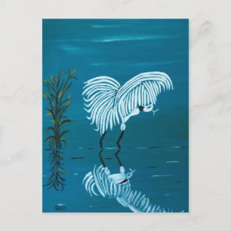 CARTE POSTALE EGRET BLANC