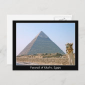Carte Postale Égypte ancienne : Pyramide de Khafre, Égypte (Devant / Derrière)