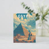 Carte Postale Egypte Illustration Voyage Art Vintage (Debout devant)