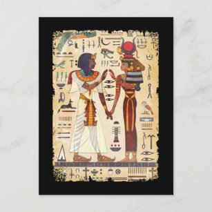 Carte Postale Égypte Mur Hiéroglyphique Mural Culture égyptienne