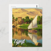 Carte Postale Égypte Nil Felucca (Devant / Derrière)