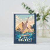 Carte Postale Egypte Pyramide Illustration Voyage Art Vintage (Debout devant)