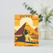 Carte Postale Égypte Retro Voyage Sphinx et Pyramides (Debout devant)