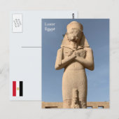 Carte Postale Egypte, Statue de Ramses II au Temple de Karnak, L (Devant / Derrière)