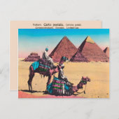 Carte Postale Egypte vintage, Grande Pyramide à Gizeh (Devant / Derrière)