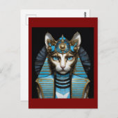 Carte Postale Egyptian cat pharaoh (Devant / Derrière)