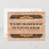 Carte postale égyptienne de bénédiction (déesse) (Devant / Derrière)