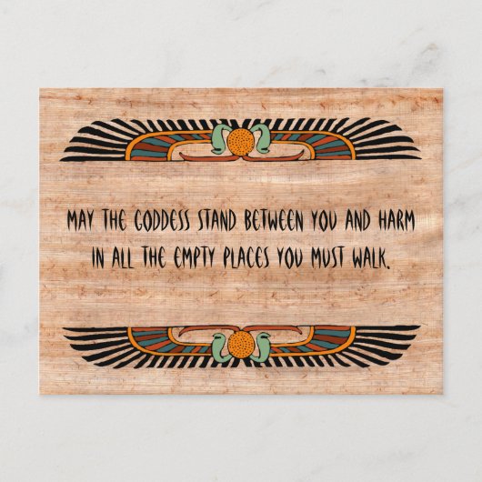 Carte postale égyptienne de bénédiction (déesse) (Devant)