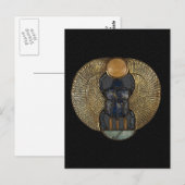 Carte postale égyptienne Scarab ailé (Devant / Derrière)