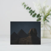 Carte postale égyptienne Sphinx Pyramides Ciel noc (Debout devant)