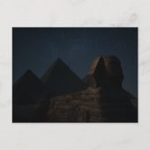 Carte postale égyptienne Sphinx Pyramides Ciel noc (Devant)
