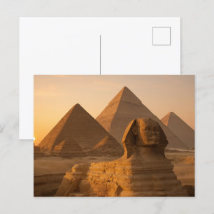 Carte postale égyptienne Sphinx Pyramides Heure do