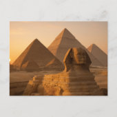 Carte postale égyptienne Sphinx Pyramides Heure do (Devant)