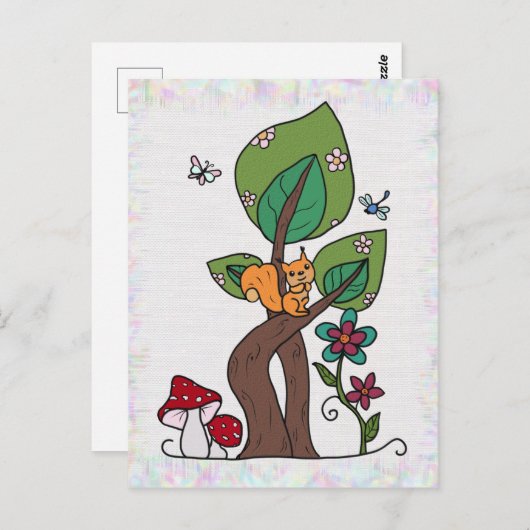 Carte Postale Eichhörnchen im Baum (Devant / Derrière)