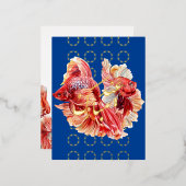 Carte postale Eid Nowruz Double Lucky Goldfish Foi (Recto/Verso)