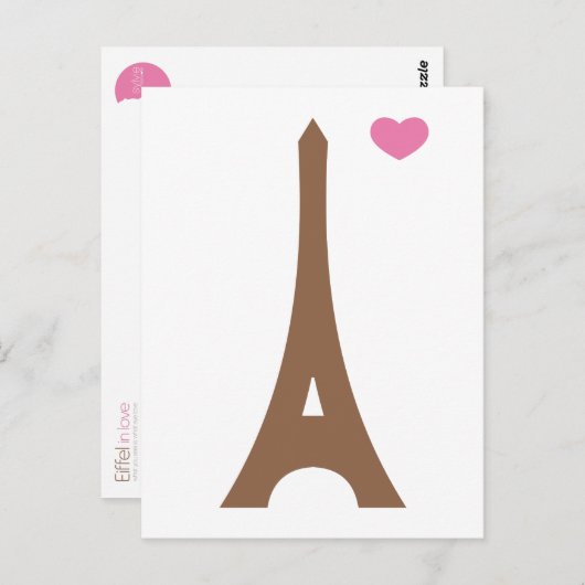 Carte Postale Eiffel amoureux... (Devant / Derrière)
