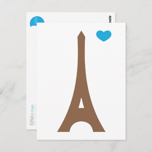 Carte Postale Eiffel amoureux... (Devant / Derrière)