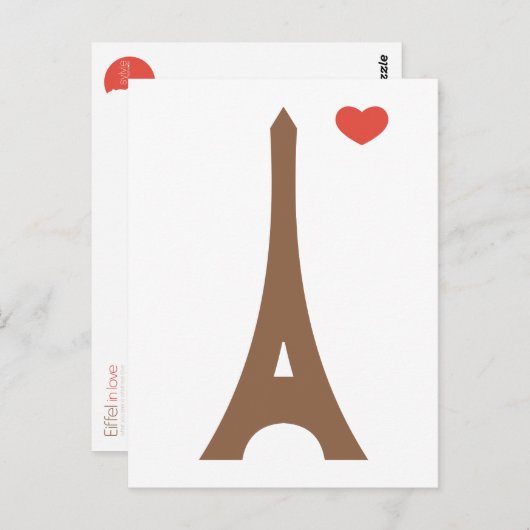Carte Postale Eiffel amoureux... (Devant / Derrière)