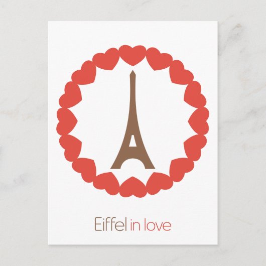Carte Postale Eiffel amoureux... (Devant)