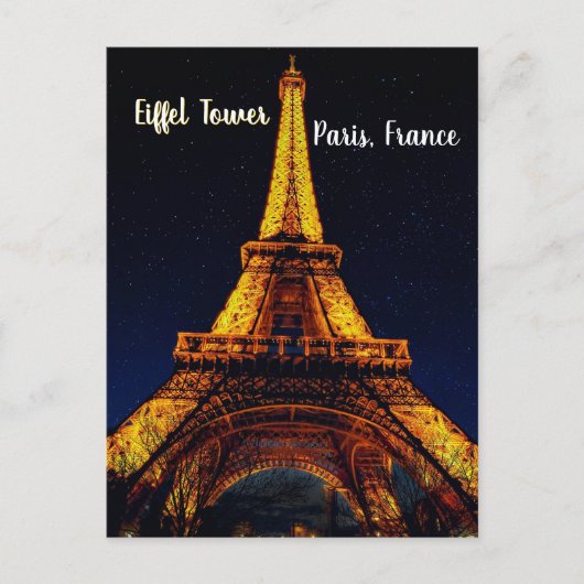 Carte Postale Eiffel Tower at Night – Paris (Devant)