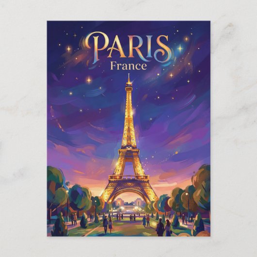 Carte Postale Eiffel Tower France (Devant)