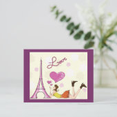 CARTE POSTALE EIFFEL TOWER LOVE (Debout devant)