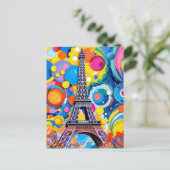 Carte Postale Eiffel Tower Pop Art Post Card (Debout devant)