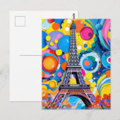Carte Postale Eiffel Tower Pop Art Post Card (Devant / Derrière)