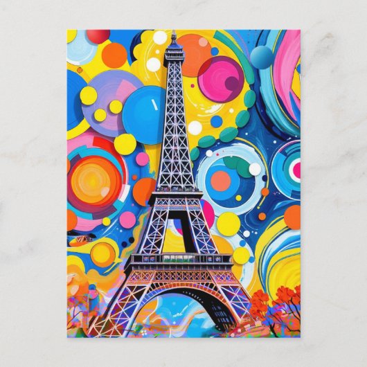 Carte Postale Eiffel Tower Pop Art Post Card (Devant)
