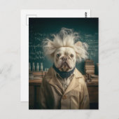 Carte Postale Einstein Pup in Lab Coat (Devant / Derrière)