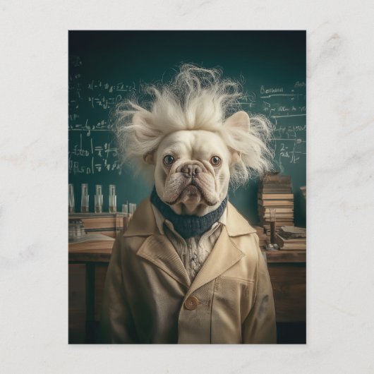 Carte Postale Einstein Pup in Lab Coat (Devant)