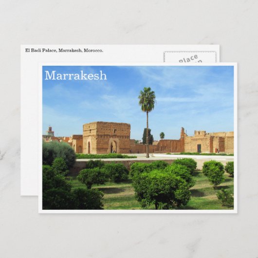 Carte Postale el badi marrakesh (Devant / Derrière)