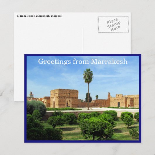 Carte Postale el badi morocco (Devant / Derrière)