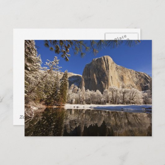 Carte Postale El Capitan réfléchit dans la rivière Merced à (Devant / Derrière)